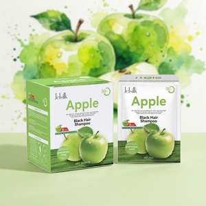 Crème Colorante Capillaire Semi-Permanente aux Herbes Pomme 25ml en Gros, Faible Teneur en Ammoniaque, Shampoing pour Hommes et Femmes, Sachet Noir - Product Image 2