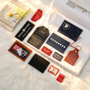 Accessoires pour jeans en denim, patchs en cuir métalliques personnalisés, étiquettes de marque en cuir PU gaufré - Product Image 3