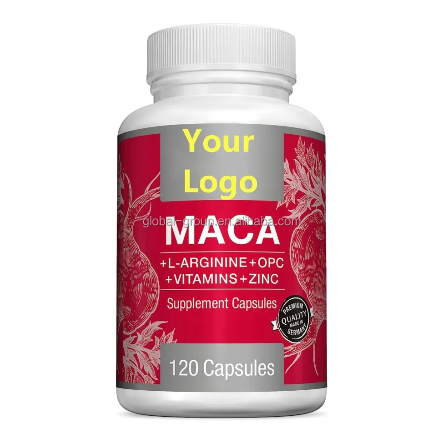 Low moq premium quality vitamins organic maca root herbal supplement energy stamina maca root extract capsules