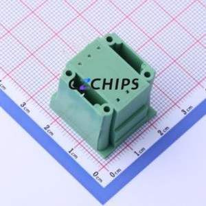 DB2ERHM-3.81-2*3P-GN Plug-in Terminal Block Bent Lead Through Hole,P=3.81mm Board-to-Board / Socket - Closed Screw Fixing 2x3P - Product Image 2