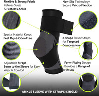 Attelle de soutien de la cheville à manchon de compression élastique réglable unisexe avec sangle de cheville pour la protection