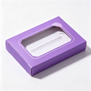Boîte d'emballage personnalisée pour faux ongles avec fenêtre transparente, boîte cosmétique carrée en carton rigide, impression quadricolore, découpes. - Product Image 4