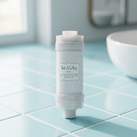 Filtro de Ducha Manual Bevita PURE, Bolas Minerales Antibacterianas, Eliminación de Cloro e Impurezas, Cartucho Libre de BPA, No Tóxico