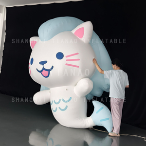Cartone animato gonfiabile animale gonfiabile Merlion gigante <span class=keywords><strong>gatto</strong></span> gonfiabile dalla <span class=keywords><strong>coda</strong></span> di pesce per la decorazione o gli eventi - Product Image 4