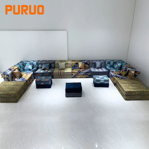 Ensemble de canapé modulable PURUO vert à profil de salon d'inspiration personnalisée canapé divano meubles en tissu roche <span class=keywords><strong>bobois</strong></span> mah jong canapé - Product Image 1