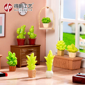 Cactus Artificial Decorativo en Maceta, Artesanía de Resina, Decoración de Escritorio, Adorno para Interiores, Hogar u Oficina - Product Image 3