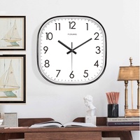 Jam Dinding Analog Persegi Mewah Quartz Senyap Desain Sederhana Modern Nordik Bertenaga Baterai Ruang Tamu Rumah Resin No