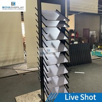 Présentoir autoportant en métal pour échantillons de revêtements de sol, présentoir électronique, vitrine de marqueterie, support de sol pour la vente au détail