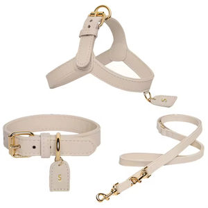 Custom Black Pet Adjustable Fashion Metal Buckle Waterproof Vegan PU Luxury Dog Leather Collar for <b>Puppy</b> Med Dog With Tag - Product Image 3