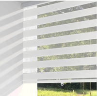 Persianas de cebra inalámbricas, persianas blancas de doble rodillo de doble capa, cortinas de día y noche, cortinas de puerta de fácil instalación