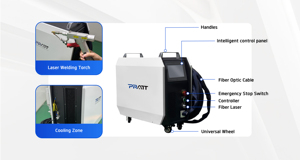 Machine de soudage laser à fibre refroidie par air 4-en-1 de 2000W, facile à utiliser, portable, pour atelier d'ingénierie métallurgique - Product Image 3