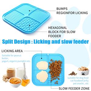 Premium Lick Pad with Suction Cups for Dog Anxiety Relief, Slow Feeder Dog Bowls,Dog Lick Mat2 Pack (Green and Blue) - Product Image 3