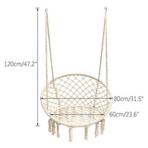 Cotton Rope Woven Hanging <b>Swing</b> Chair Folding Outdoor Camping Hammock - Product Image 3