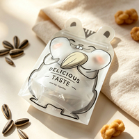 Sachet d'emballage alimentaire refermable en forme de hamster de dessin animé personnalisé, en plastique de qualité alimentaire, pour noix, bonbons et biscuits