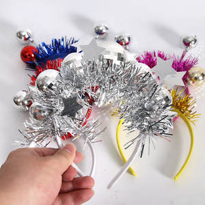 Colorful Electroplated Ball <strong>Headband</strong> Disco <strong>80s</strong> Theme Party Decoration with Strip Boppers for Christmas Head Accessory - Product Image 3