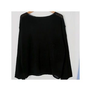 Vêtements en tricot de haute qualité pour les vacances produits professionnels imprimer tricoté vêtements quotidiens oeil bateau cou coupe ample tricot - Product Image 2