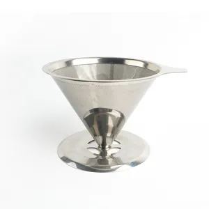 Tiêu chuẩn xách tay Cone Shape thép không gỉ Pour Over cà phê Brew Lọc