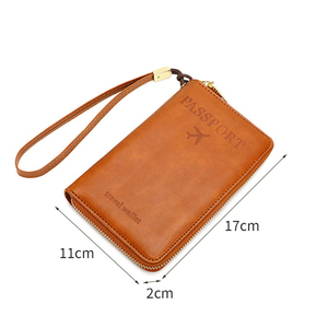 Voyage famille grand porte-passeport étanche sac hommes femmes RFID bloquant fermeture éclair Portable porte-passeport - Product Image 4