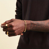 Chaînes Gourmette Miami Cubaine Étanche 5 mm pour Hommes, Plaqué Or Réel 18 Carats, en Acier Inoxydable, Bijoux Hiphop Unisexe, Bracelets pour Femmes