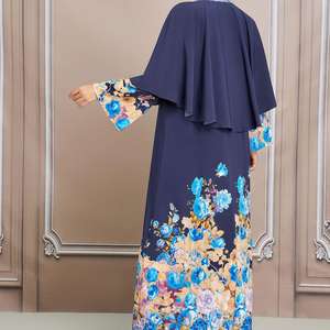 ชุดอาบายะพิมพ์ลายลำลองคุณภาพสูง ดีไซน์ใหม่ ใส่ได้ทุกวัน เสื้อผ้าอิสลามสุภาพเรียบร้อยสำหรับผู้หญิงมุสลิม - Product Image 4