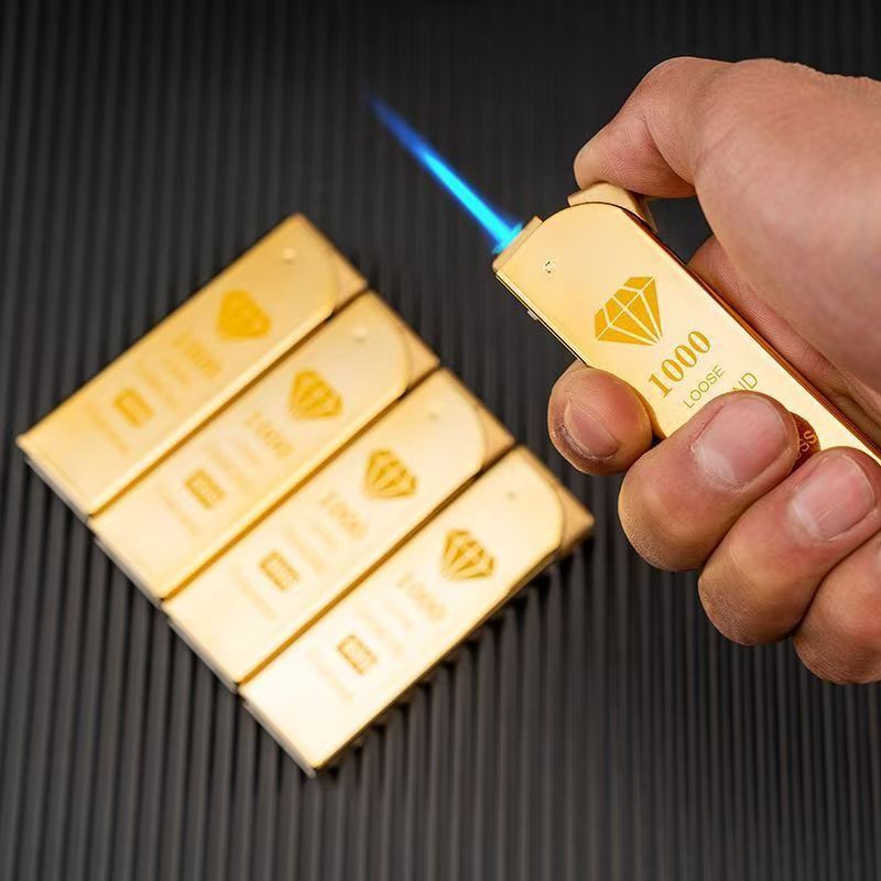 Barra larga de oro con diamante.