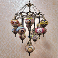 Lampes suspendues électriques en fer forgé style mosaïque exotique, style turc romantique, classique, pour gîte, rétro, club, café, restaurant occidental