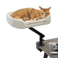 Lit de bureau pour chat, hamac douillet pour chat avec pince, hauteur réglable, housse lavable, logo personnalisé, usine OEM ODM