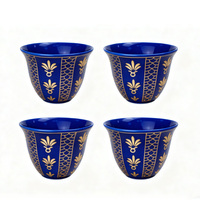 Ensemble de tasses à café Gahwa arabes de luxe, ensemble de tasses en céramique du Moyen-Orient avec boîte cadeau, logo personnalisé OEM ODM, vente en gros directe d'usine