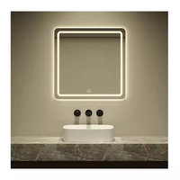 Miroir de salle de bain LED intelligent avec capteur tactile, anti-buée, sans cadre, mural, éclairage périphérique, miroir de maquillage lumineux pour hôtel
