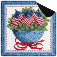 Tapis de table Mahjong à fleurs avec drapeau américain, antidérapant, anti-bruit, adapté aux jeux de Mahjong, de poker et de cartes