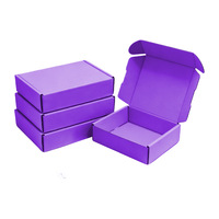 Boîte d'emballage cosmétique rectangulaire en carton ondulé violet raisin, style avion, extra-robuste, épaissie, pour petites séries