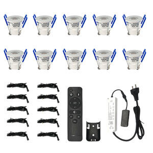 3W IP65 <span class=keywords><strong>LED</strong></span> <span class=keywords><strong>Mini</strong></span> <span class=keywords><strong>Spot</strong></span> encastré pour terrasse avec télécommande 2700-6500K <span class=keywords><strong>Led</strong></span> Spotlight 10LED <span class=keywords><strong>Kit</strong></span> - Product Image 2