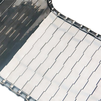 Personalización de grado alimenticio, placa de cadena de malla de alambre de acero inoxidable perforada, cinta transportadora, deflector, se puede agregar