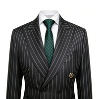 Costume Homme Rayé Croisé 3 Pièces Coupe Slim Printemps Automne Formel Affaires Mariage Blazer Pantalon Vente en Gros Usine