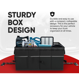 Organizer Pieghevole per Bagagliaio con Fondo Antiscivolo, Contenitore Multi-Scomparto, Cinghia di Fissaggio Regolabile per Auto e SUV - Product Image 6