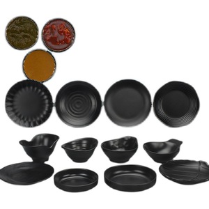 Black Melamine Condiment Bowls <b>Sauces</b> Snack Plates For KTV Party Hotel Use A55 - Product Image 5