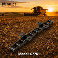 Chaîne agricole de type S77, pas de 58,34 mm, chaîne spéciale pour moissonneuse-batteuse avec attache K1