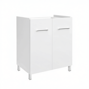 Meuble sous-vasque en céramique 60x50 cm blanc, unité de rangement moderne pour salle de bain - Product Image 3