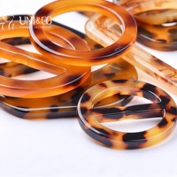 Anneaux en résine écaille de tortue 20-40mm sans nickel, connecteurs en plastique pour maillots de bain, alternative aux boucles de ceinture de bikini et de vêtements