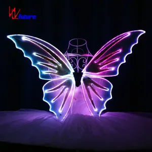 WL-0171 Adereços de dança com luz LED colorida borboleta Ísis asas de anjo de fadas para performance de palco roupa infantil 1 peça