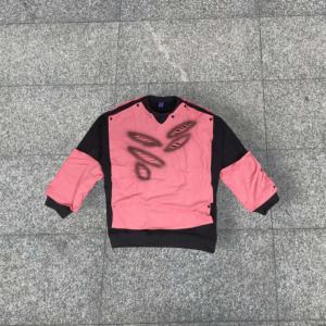 Sweat à capuche surdimensionné pour homme en tissu éponge imprimé à l'écran avec motif de lettres bicolores personnalisé, double couche, délavé à l'acide, automne - Product Image 2