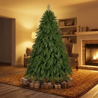 Sapin de Noël artificiel en PVC et PE mélangé de 150 cm, 180 cm, 210 cm avec support métallique pour la décoration des fêtes, pour le salon, montage facile