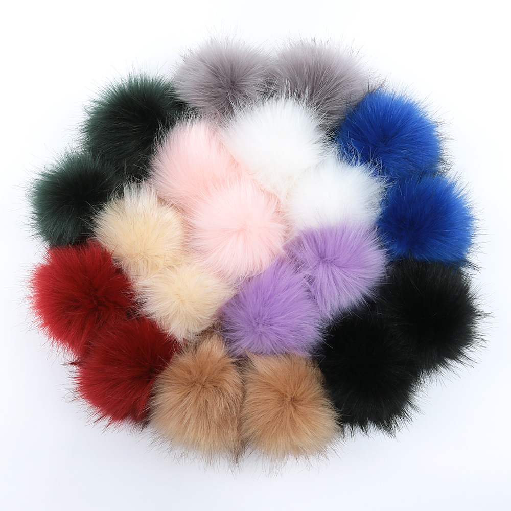 Лидер продаж на Amazon, модные шарики из искусственного меха с эластичной лентой, помпоны из меха енота, лисы для одежды, шапки, шляпы