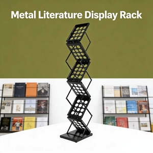 ขาตั้งโบรชัวร์เหล็กพับได้ พร้อมช่องใส่เอกสารสองด้าน ขนาด A4 สำหรับครูและสำนักงาน - Product Image 5