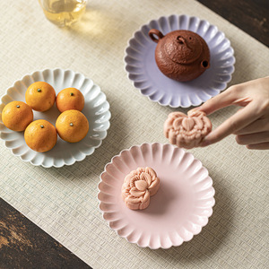 Chinese Ceramic Serving <b>Tray</b> Porcelain Solid Pattern <b>Tea</b> <b>Tray</b> Fruit Platter Teapot Holder Residential Use - Product Image 1