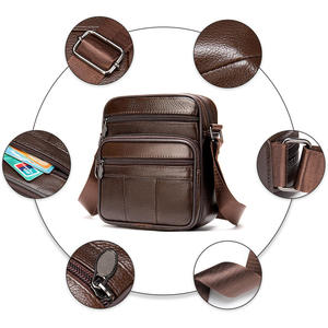 Bolsos cruzados de cuero genuino para hombre, bolsos de hombro de alta calidad, bolso de mensajero de moda para hombre de negocios, bolsos de cuero, riñonera - Product Image 6