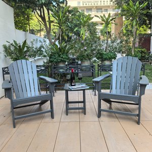 Sedia Adirondack Moderna <span class=keywords><strong>e</strong></span> Confortevole, Impermeabile <span class=keywords><strong>e</strong></span> Resistente allo Sbiadimento, in Plastica Effetto Legno per Giardino, <span class=keywords><strong>Cucina</strong></span> <span class=keywords><strong>e</strong></span> Parco - Product Image 4