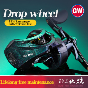 Carrete de pesca Waterdrop, cuerpo de aleación de aluminio, relación de engranajes 6.1:1, lanzamiento a larga distancia para macarela, pez blanco, señuelo Topmouth - Product Image 5