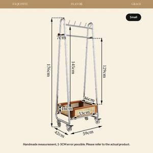 Perchero <span class=keywords><strong>de</strong></span> Ratán Vintage, Perchero <span class=keywords><strong>de</strong></span> Pie hasta Techo, Tendedero Vintage, Perchero Móvil <span class=keywords><strong>de</strong></span> Esquina, Estilo Francés - Product Image 2