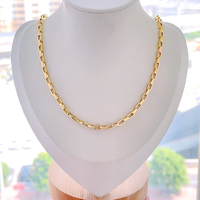 Collier Minimaliste pour Femme, Chaîne à Maillons Épais Plaquée Or 18K, Collier Paperclip pour Femme